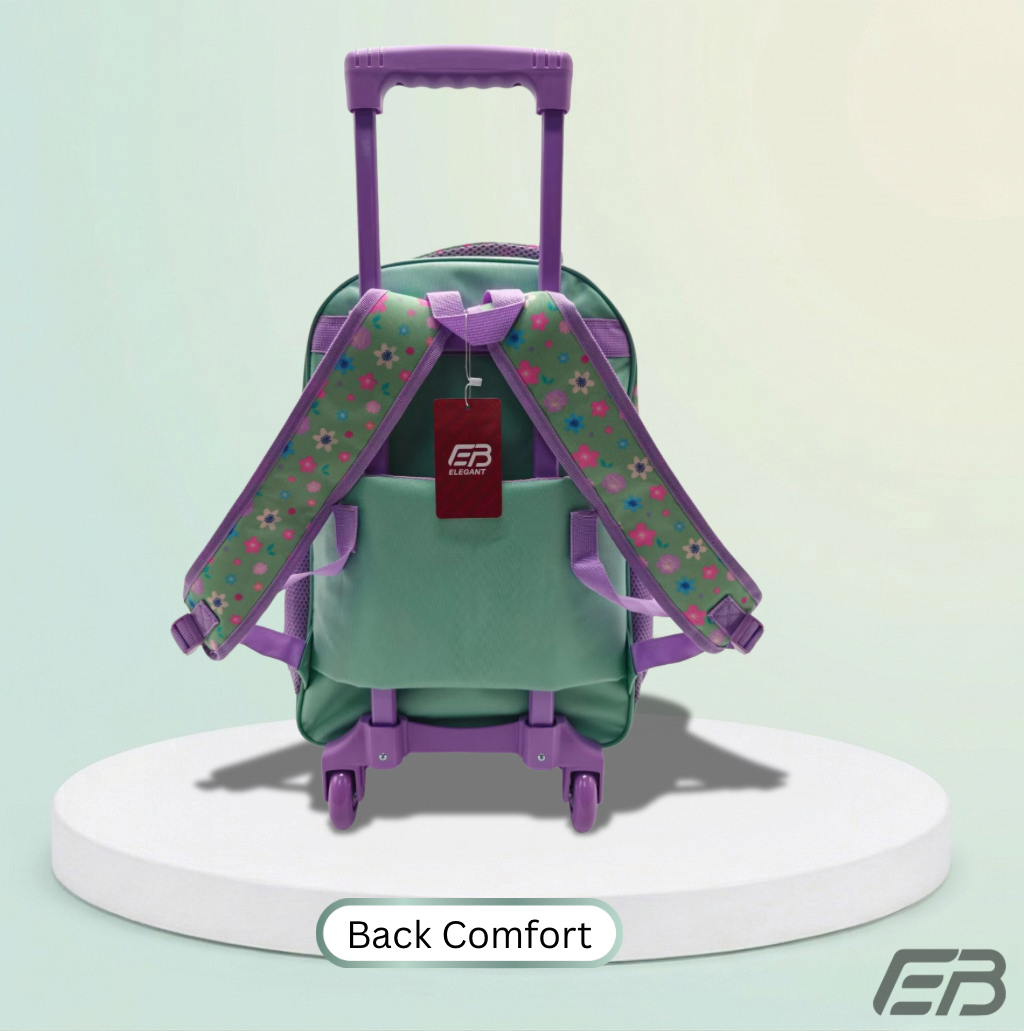 Elegant 4-in-1 Premium School Trolley Set / Princess Edition - Mint & Lavander